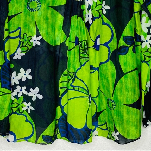 LAFAYETTE 148 New York Multi Green Floral Top - Picture 12 of 14